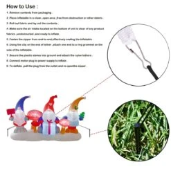 Xmas Gnomes Holiday Inflatable 4ft -Popfun 4 ft xmas gnomes holiday inflatable 359298