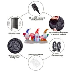 Xmas Gnomes Holiday Inflatable 4ft -Popfun 4 ft xmas gnomes holiday inflatable 817914