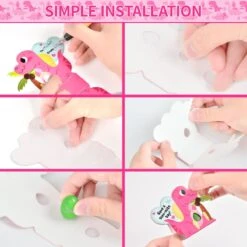 40PCS Valentine’s Colorful Dinosaur Hatching Eggs With 3D Greeting Cards -Popfun 40pcs valentines colorful dinosaur hatching eggs with 3d greeting cards 734785