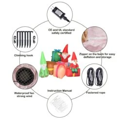 Christmas Inflatable Elf And Gifts 4.9ft -Popfun 49 ft christmas inflatable elf and gifts 885574