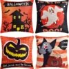 Halloween Pillow Covers Set 4pcs -Popfun 4pcs halloween pillow covers set 533724