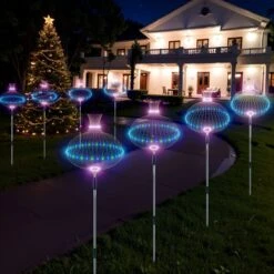 4PCS Solar-Powered Firework Lights With 120 LED Lights & 8 Modes For Garden Lawn Yard Outdoor Light Decorations -Popfun 4pcs solar powered firework lights with 120 led lights 8 modes for garden lawn yard outdoor light decorations 563348