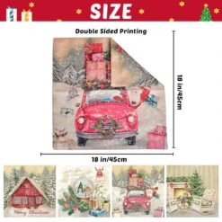 4PCS Vintage Christmas Pillow Covers Set -Popfun 4pcs vintage christmas pillow covers 596699