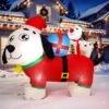 Christmas Inflatables Outdoor Decorations - 5FT Christmas Blow Up Dog Family LED Lights With Gift Box, Winter Decor Xmas Kids Gift For Outdoor Yard Decorations -Popfun 5ft inflatable christmas doggie family of two 464644