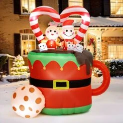 5FT Inflatable Christmas Gingerbread Couple -Popfun 5ft inflatable christmas gingerbread couple 541778