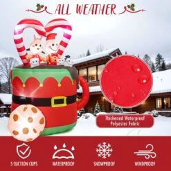 5FT Inflatable Christmas Gingerbread Couple -Popfun 5ft inflatable christmas gingerbread couple 659525