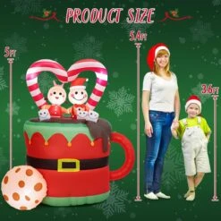 5FT Inflatable Christmas Gingerbread Couple -Popfun 5ft inflatable christmas gingerbread couple 678857