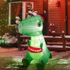 Christmas Dinosaur Holiday Inflatable 6 Ft. -Popfun 6 ft christmas dinosaur holiday inflatable 309412