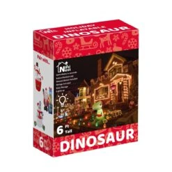 Christmas Dinosaur Holiday Inflatable 6 Ft. -Popfun 6 ft christmas dinosaur holiday inflatable 631478