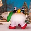 Christmas Inflatable Polar Bear With Penguins 6ft -Popfun 6 ft christmas inflatable polar bear with penguins 606082
