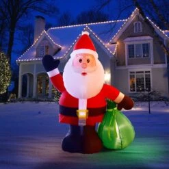 6' Ft Happy Santa Holiday Inflatable -Popfun 6 ft happy santa holiday inflatable 461199