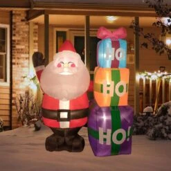 Stacked Santa Inflatable Holiday Décor 6ft