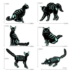 Glowy Black Cats Halloween Yard Signs 6 Pcs -Popfun 6 pcs glowy black cats halloween yard signs 263759