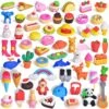 Cute 3D Puzzle Erasers For Kids 60pcs -Popfun 60 pcs cute 3d puzzle erasers for kids 610166