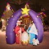 6.5FT 2025 Nativity Scene Christmas Inflatable With LED Lights For Outdoor Yard Decoration -Popfun 65 ft christmas inflatable birth of jesus 974064