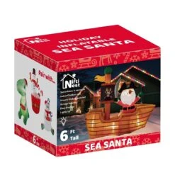 Sea Santa Holiday Inflatable 6ft -Popfun 6ft sea santa holiday inflatable 151593