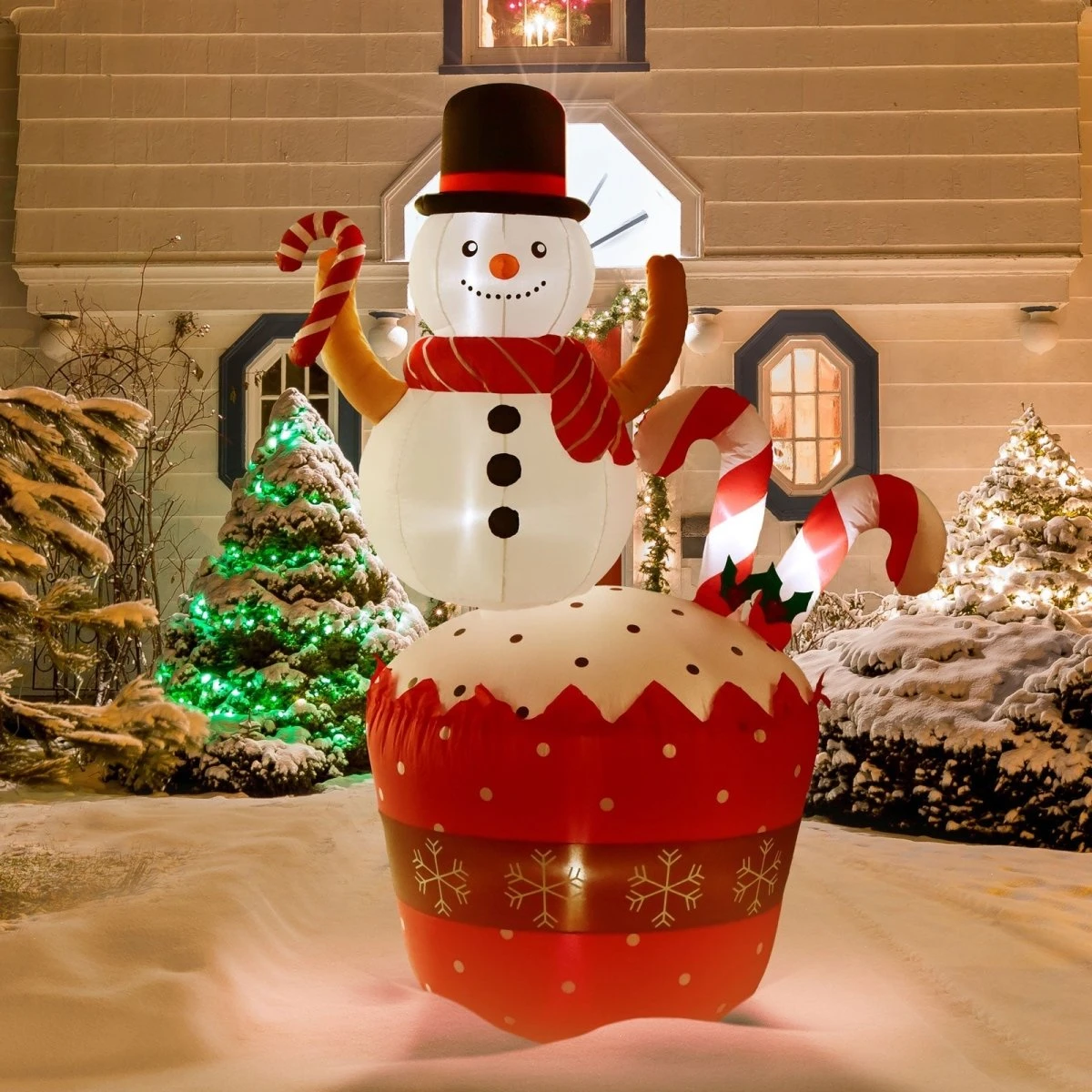 Festive Frosty Holiday Inflatable 7ft 3 Festive Frosty Holiday Inflatable 7ft
