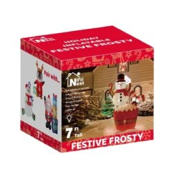 Festive Frosty Holiday Inflatable 7ft 13 Festive Frosty Holiday Inflatable 7ft -Popfun 7 ft festive frosty holiday inflatable 625274