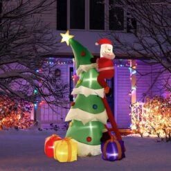 Lil' Santa Holiday Inflatable 7ft -Popfun 7 ft lil st nick holiday inflatable 148718