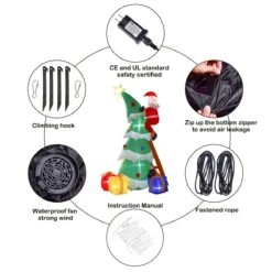 Lil' Santa Holiday Inflatable 7ft -Popfun 7 ft lil st nick holiday inflatable 420857