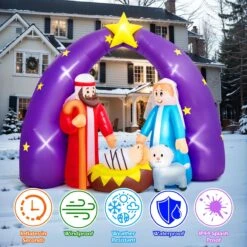 7.5FT Inflatable Christmas Nativity Set -Popfun 75 inflatatable christmas nativity 605389