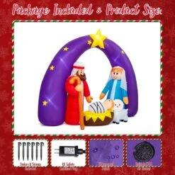 7.5FT Inflatable Christmas Nativity Set -Popfun 75 inflatatable christmas nativity 674669