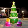 Snowy Evergreen Holiday Inflatable 8ft -Popfun 8 ft snowy evergreen holiday inflatable 535303