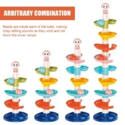 9-Tier Tower Ball Drop Toy For Toddler -Popfun 9 tier tower ball drop toy for toddler 551763