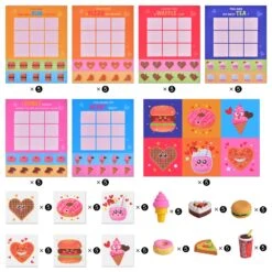 Valentines Day Game Cards With Tattoos Erasers & Stickers -Popfun F 1010 2