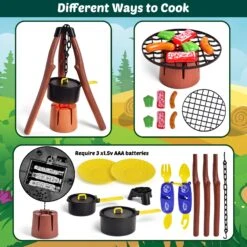 Kids Play Tent With Camping Toys, Toddler Tent With Battery Lantern, Kids Pop Up Tent Indoor Outdoor Toys Christmas Birthday Gifts For Boys -Popfun F 1055 2