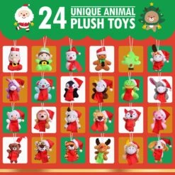 Mini Stuffed Animals Christmas Advent Calendar 2024 For Kids, Christmas Countdown Calendar With Assorted Mini Animal Plush Toy Set For Kids Christmas Party Favors (24 Varieties) -Popfun F 1093 Amz 03
