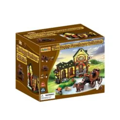Village Houses Building Bricks Set -Popfun F 871
