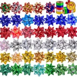 90PCS Christmas Assorted Gift Wrap Pull Bows -Popfun assorted gift wrap bows 196303