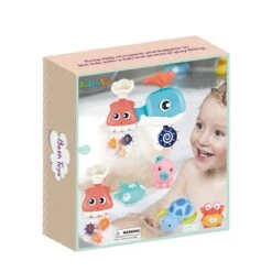 Sea Animals Baby Bath Toys With Waterfall Station 8pcs -Popfun bath squirter for toddler 8pcs 748028