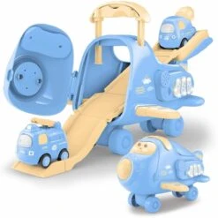 Blue Cargo Airplane Playset -Popfun blue cargo airplane playset 450214