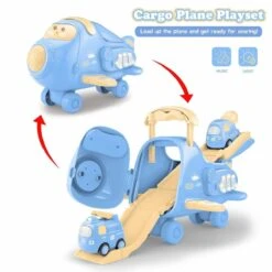Blue Cargo Airplane Playset -Popfun blue cargo airplane playset 561106