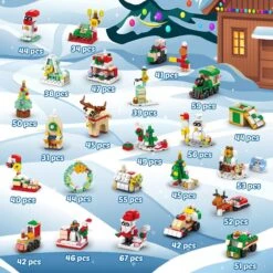 24 Sets Christmas Building Blocks Advent Calendar -Popfun building blocks christmas advent calendar 338629