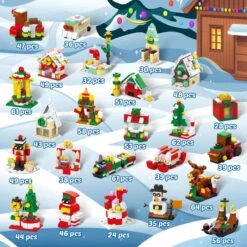 24 Sets Christmas Theme Building Blocks Advent Calendar -Popfun building blocks christmas advent calendar 574034