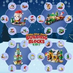 24 Sets Christmas Building Blocks Advent Calendar -Popfun building blocks christmas advent calendar 810714