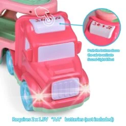 Truck Toys For Kids 2-4, Kids Toys Girls Age 2 3 4 5, Toddler Princess Girl Toys Carrier Truck With Cars And Planes, Toddler Birthday Gifts With Music & Lights For 2 3 4 5 Year Girls -Popfun cartoon vehicles with carrier truck 599502