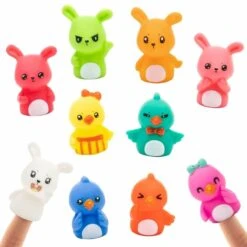 Easter Toys Chicks And Bunnies Finger Puppets (10pcs) -Popfun chicks and bunnies finger puppets 980616