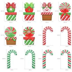 Christmas Candy Garden Yard Signs 12pcs -Popfun christmas candy garden yard signs 12pcs 273252