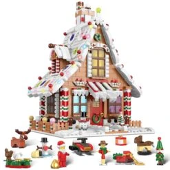 1611PCS Christmas Gingerbread House Building Blocks With Copper Wire Lights -Popfun christmas gingerbread house building blocks 600519