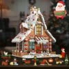 1611PCS Christmas Gingerbread House Building Blocks With Copper Wire Lights -Popfun christmas gingerbread house building blocks 725550