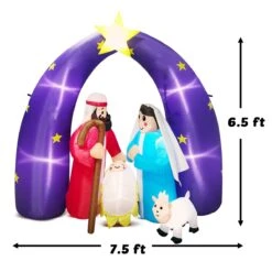 6.5FT 2025 Nativity Scene Christmas Inflatable With LED Lights For Outdoor Yard Decoration -Popfun christmas inflatable birth of jesus 65ft 116817