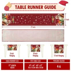 Christmas Santa Claus Table Runner -Popfun christmas santa claus table runner 594332