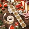 1000PCS Merry Christmas Stickers Rolls (2 Rolls) -Popfun christmas stickers roll 398125