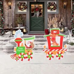 Christmas Train Set Yard Signs -Popfun christmas train set yard signs 174394