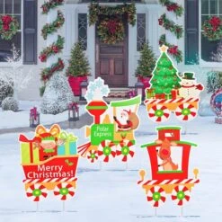 Christmas Train Set Yard Signs -Popfun christmas train set yard signs 349073