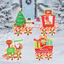 Christmas Train Set Yard Signs